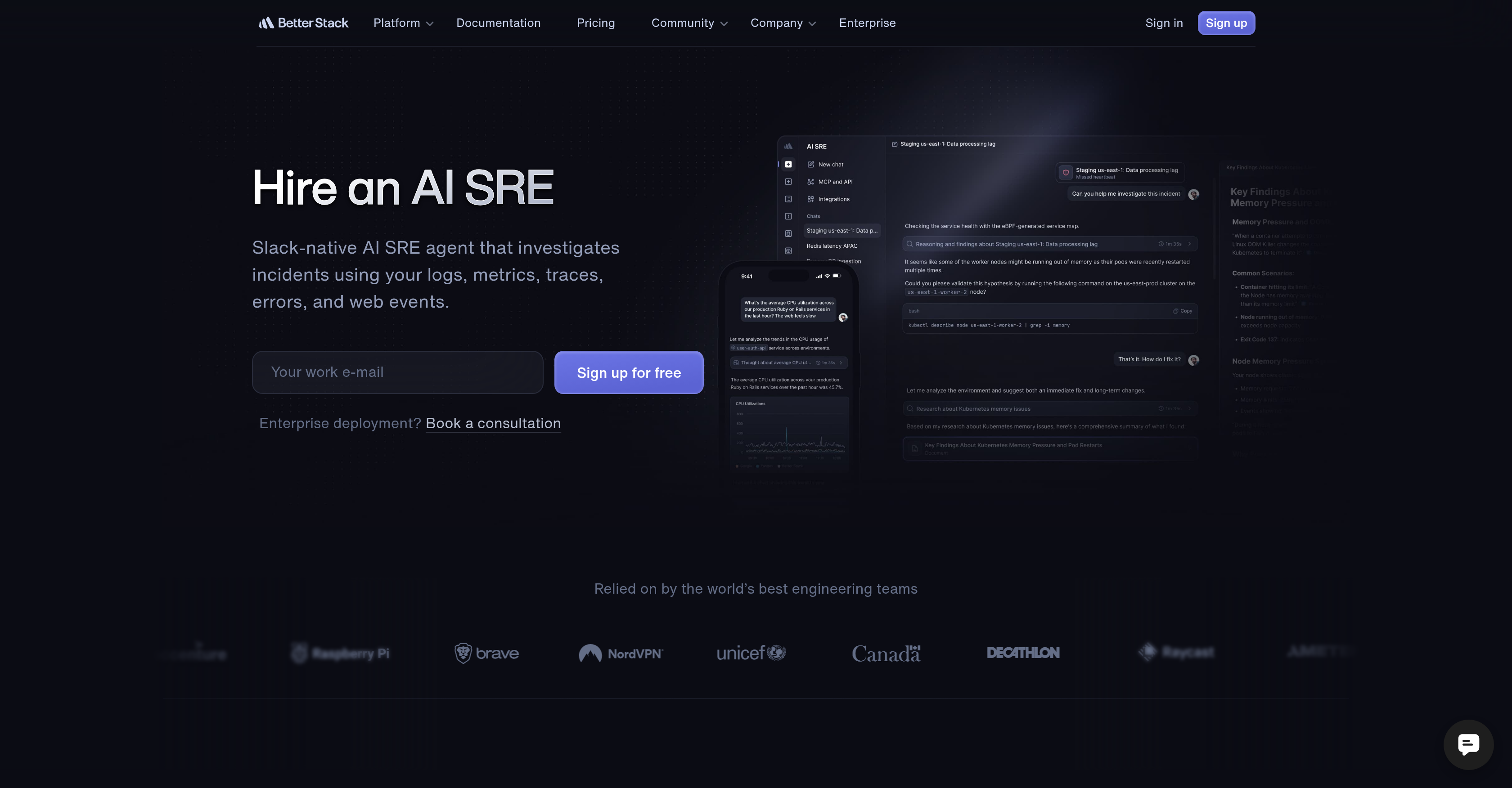 Better Stack | AI SRE Agent - Infrastructure monitoring - TAAFT
