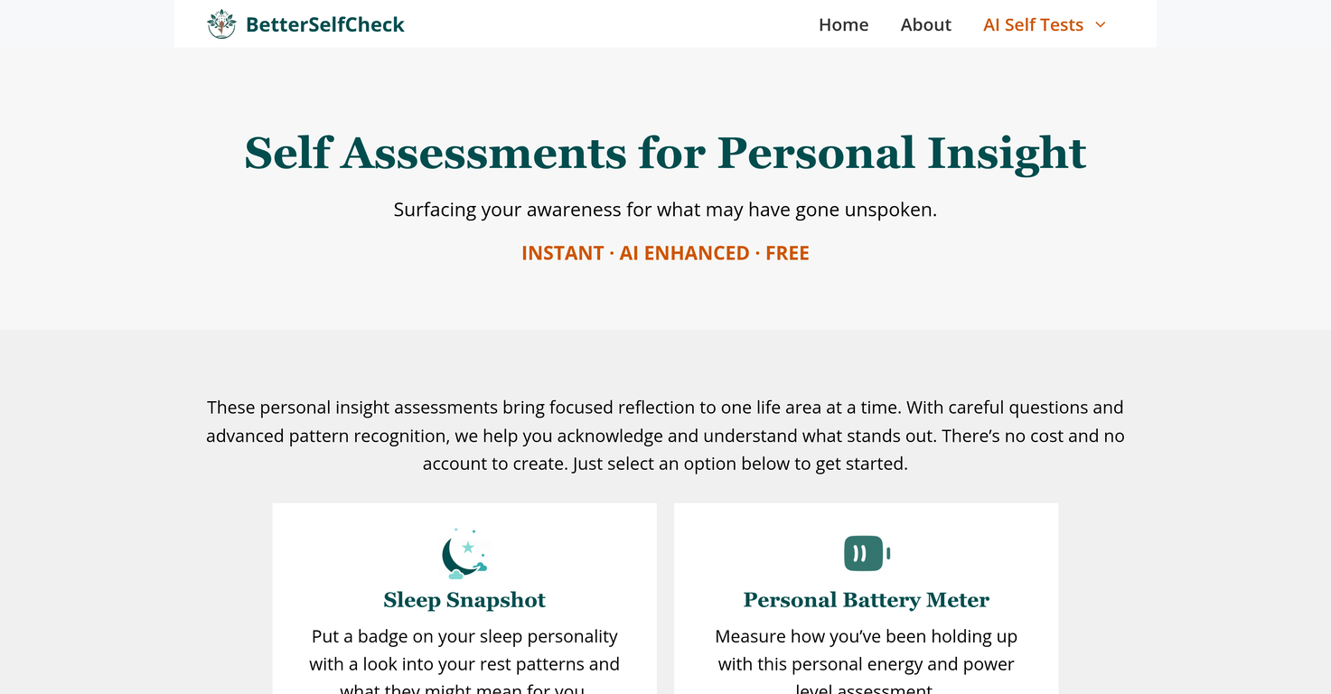 BetterSelfCheck website