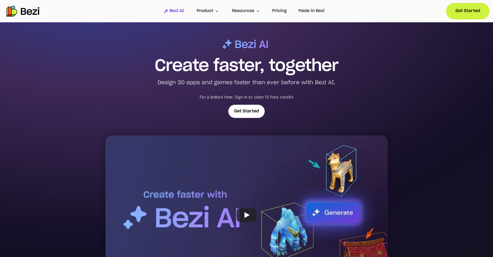Bezi AI website