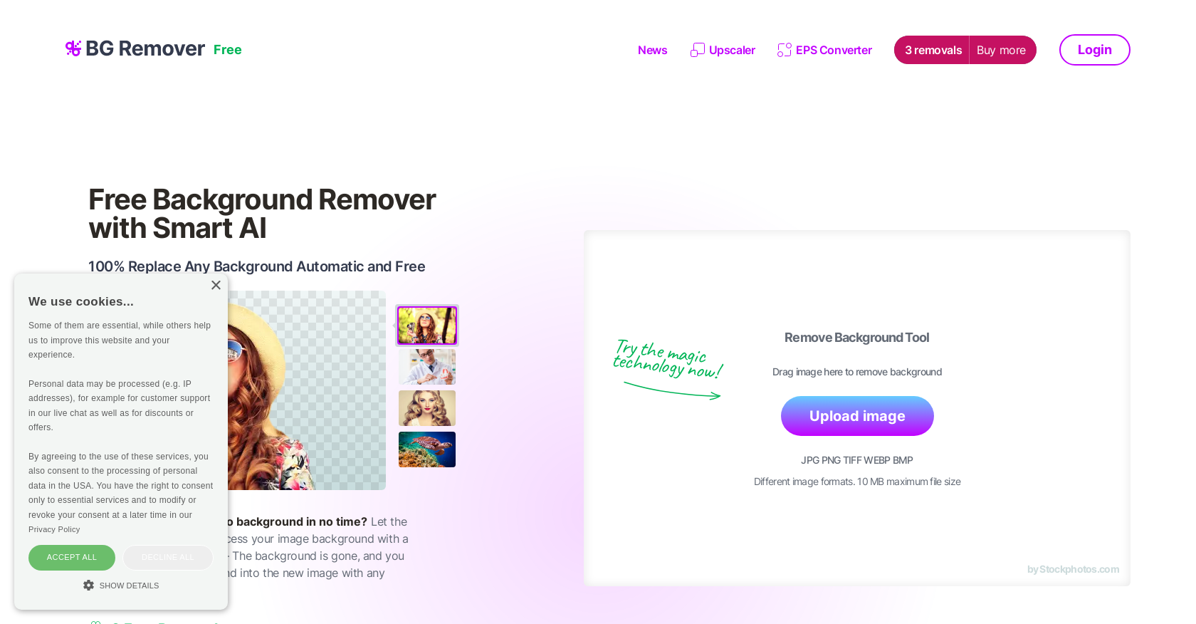 BG Remover website