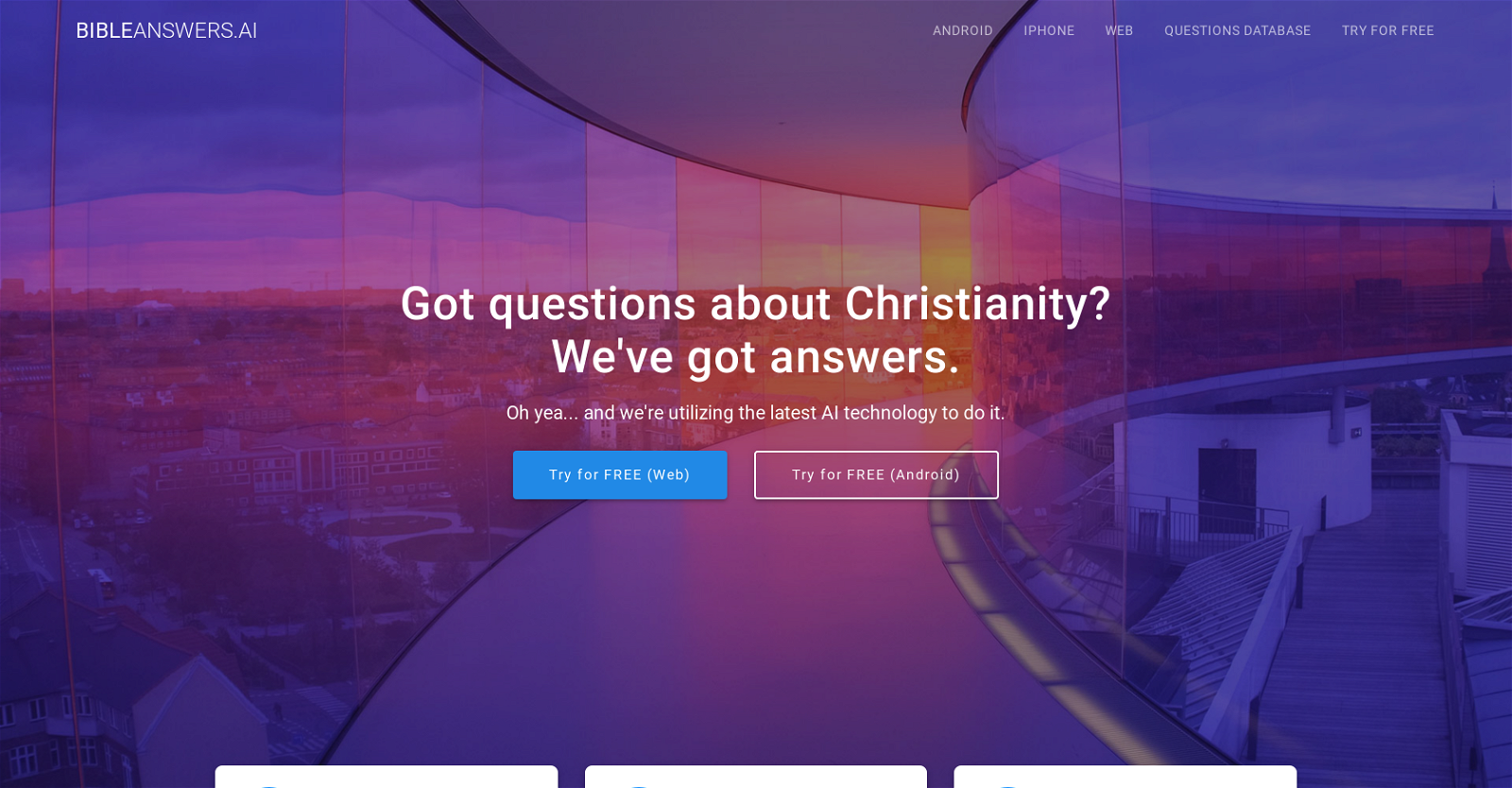 Bible Answers AI website