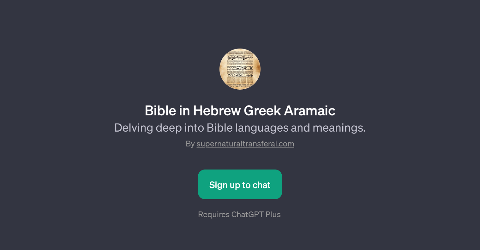 Bible in Hebrew Greek Aramaic website