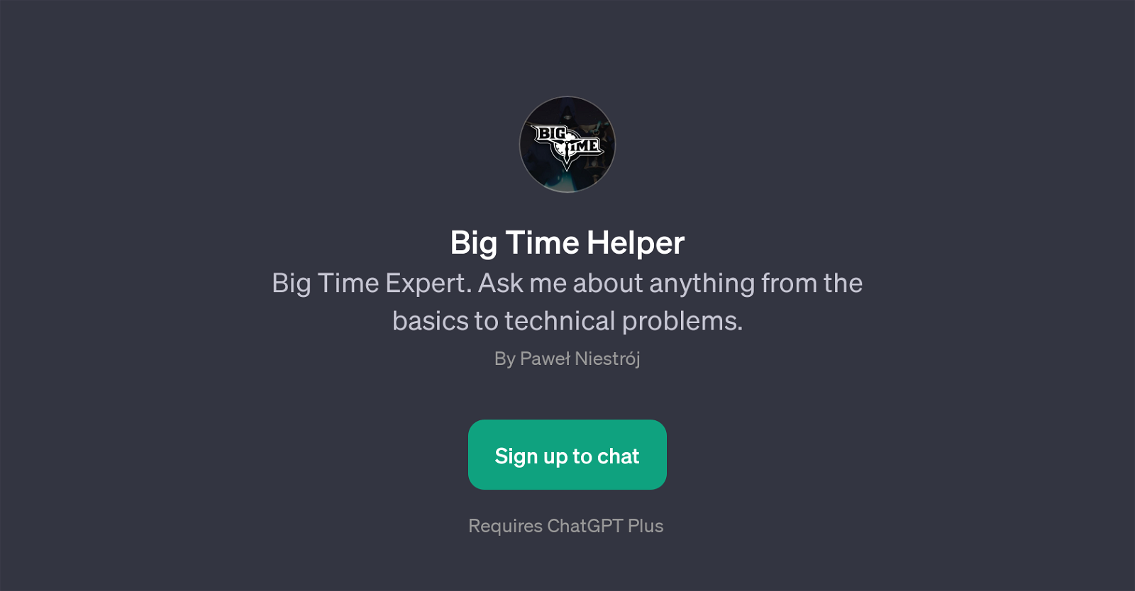 Big Time Helper website