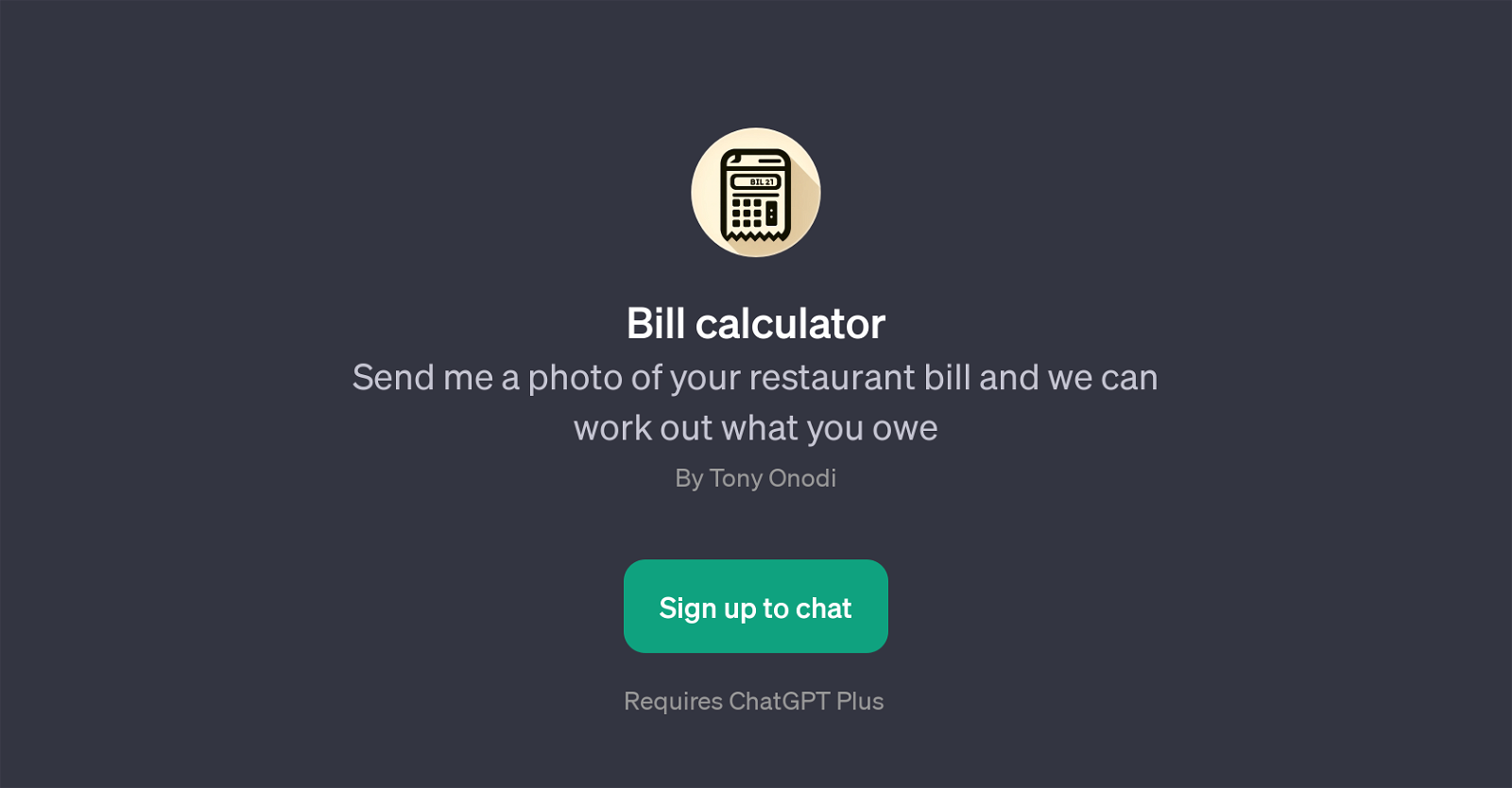 Bill Calculator website