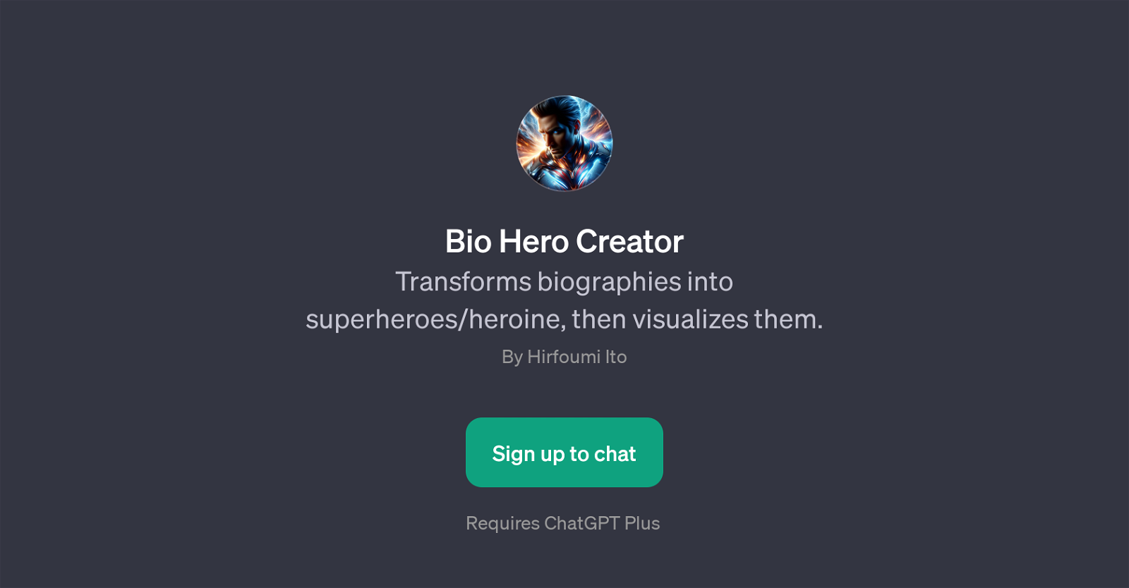 Bio Hero Creator website