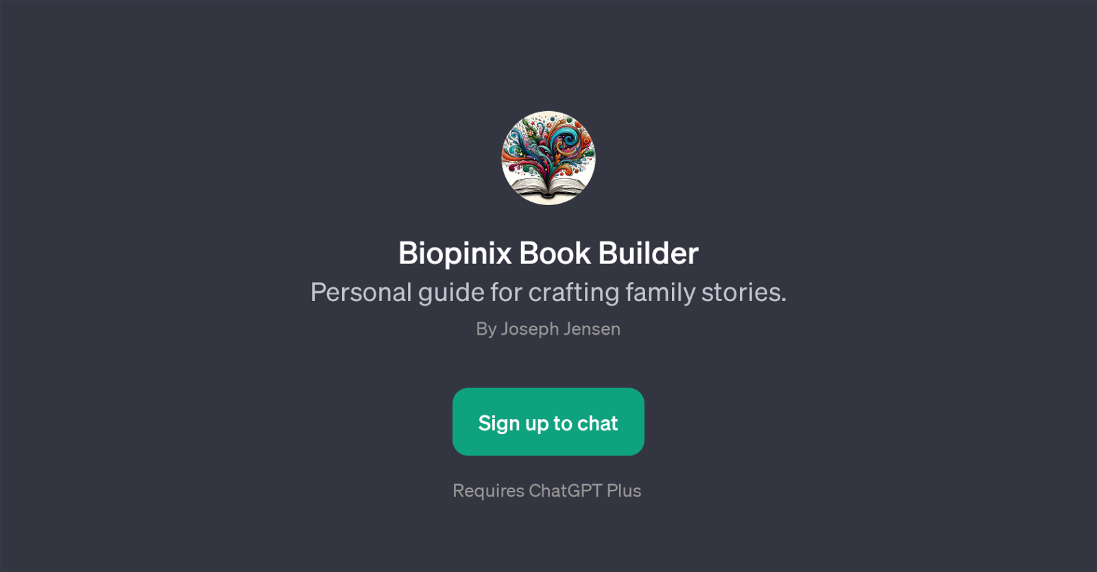 Biopinix Book Builder website