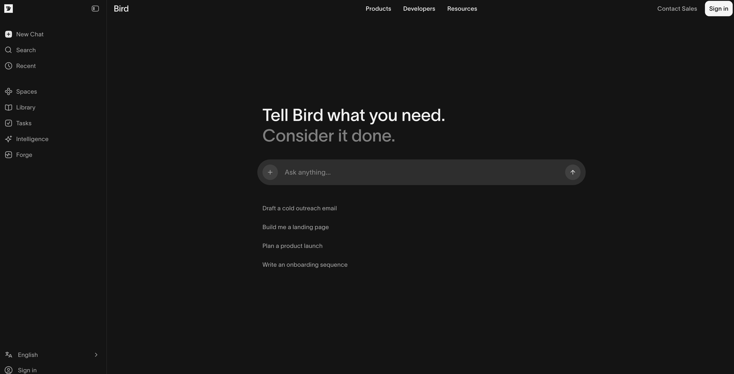 Bird AI website