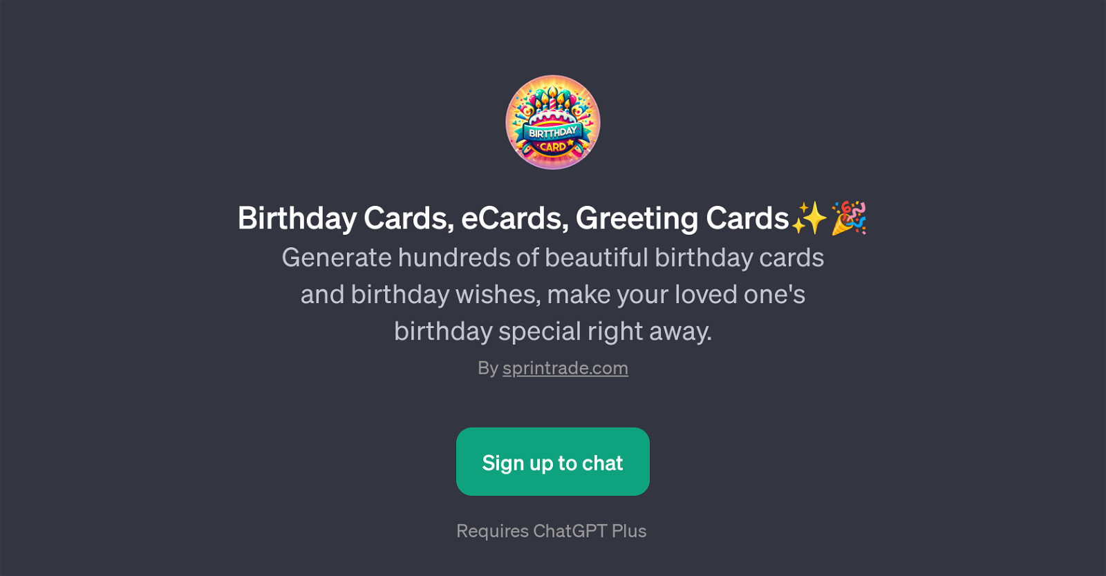 Birthday Cards, eCards, Greeting Cards GPT website