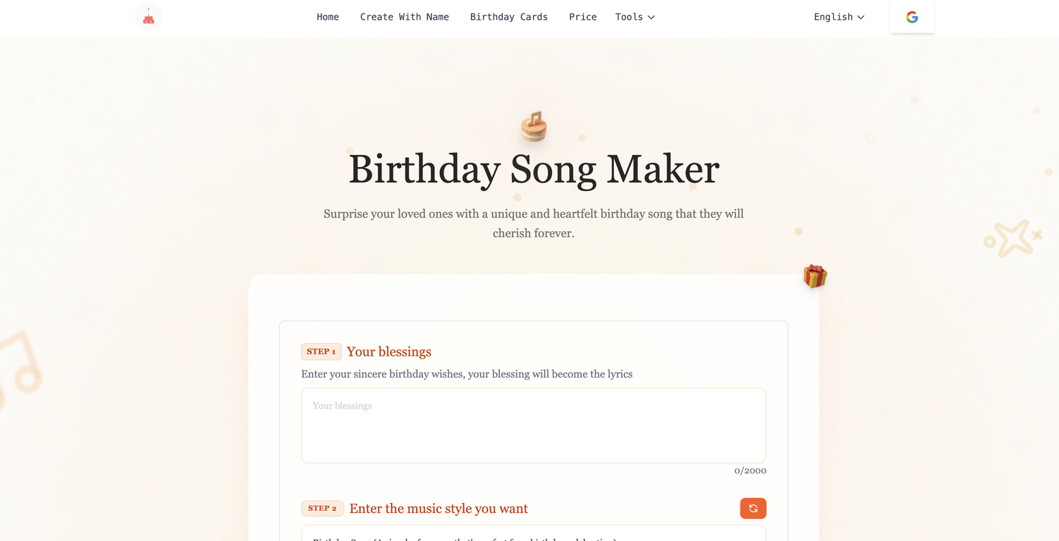 Birthday Song Maker Birthday songs TAAFT