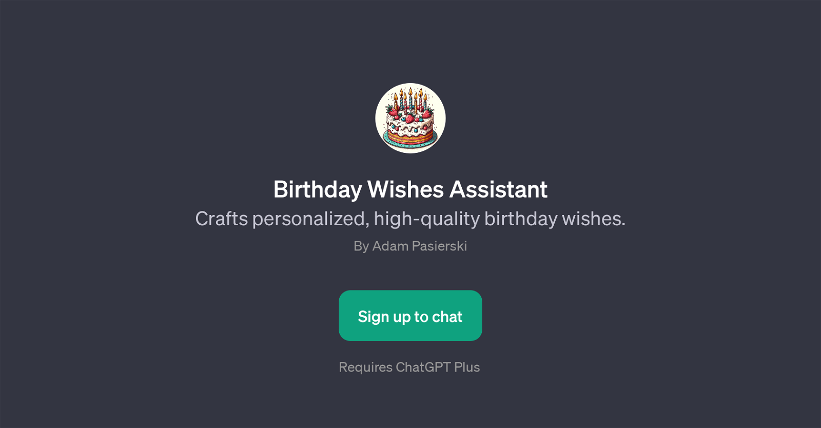 Birthday Wishes Assistant website