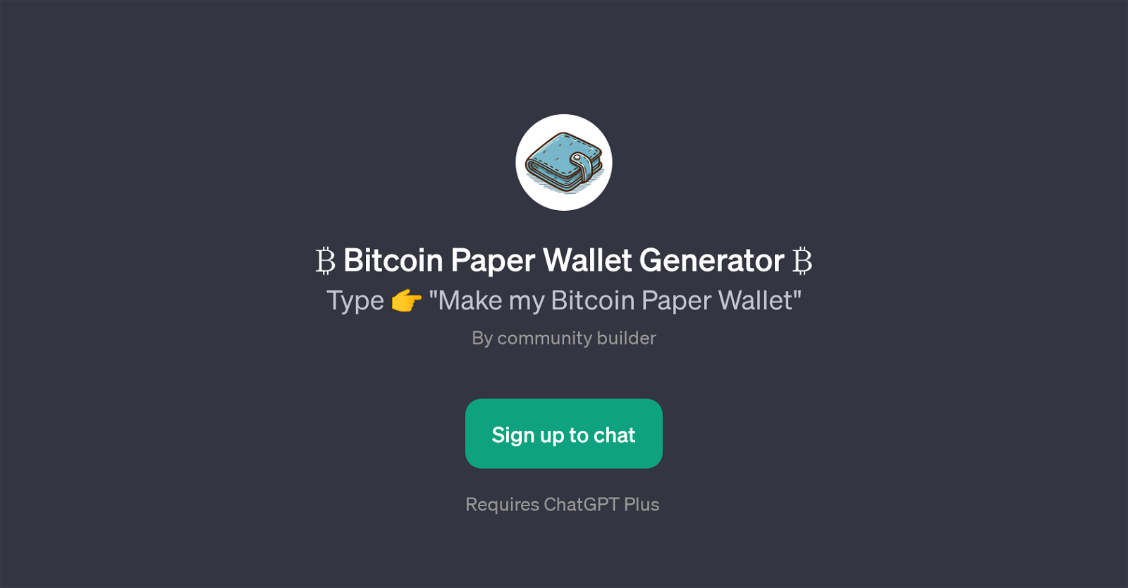 Bitcoin Paper Wallet Generator GPT website