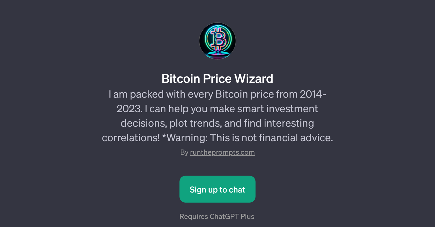 Bitcoin Price Wizard website