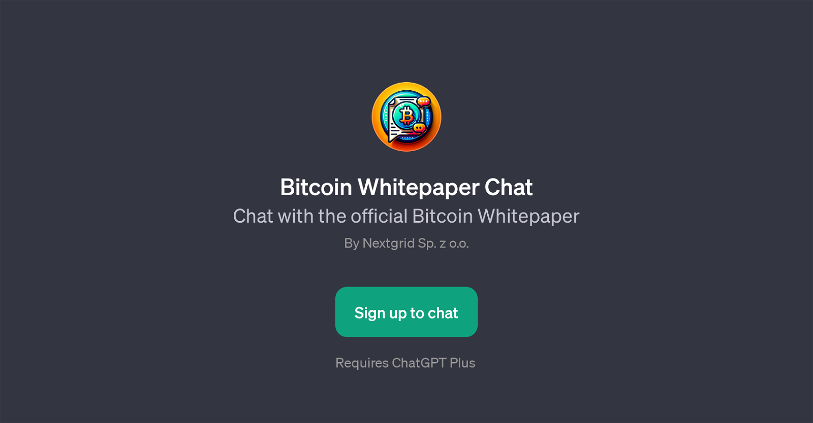Bitcoin Whitepaper Chat website