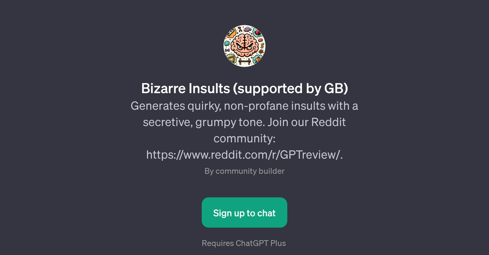 Bizarre Insults (supported by GB) website