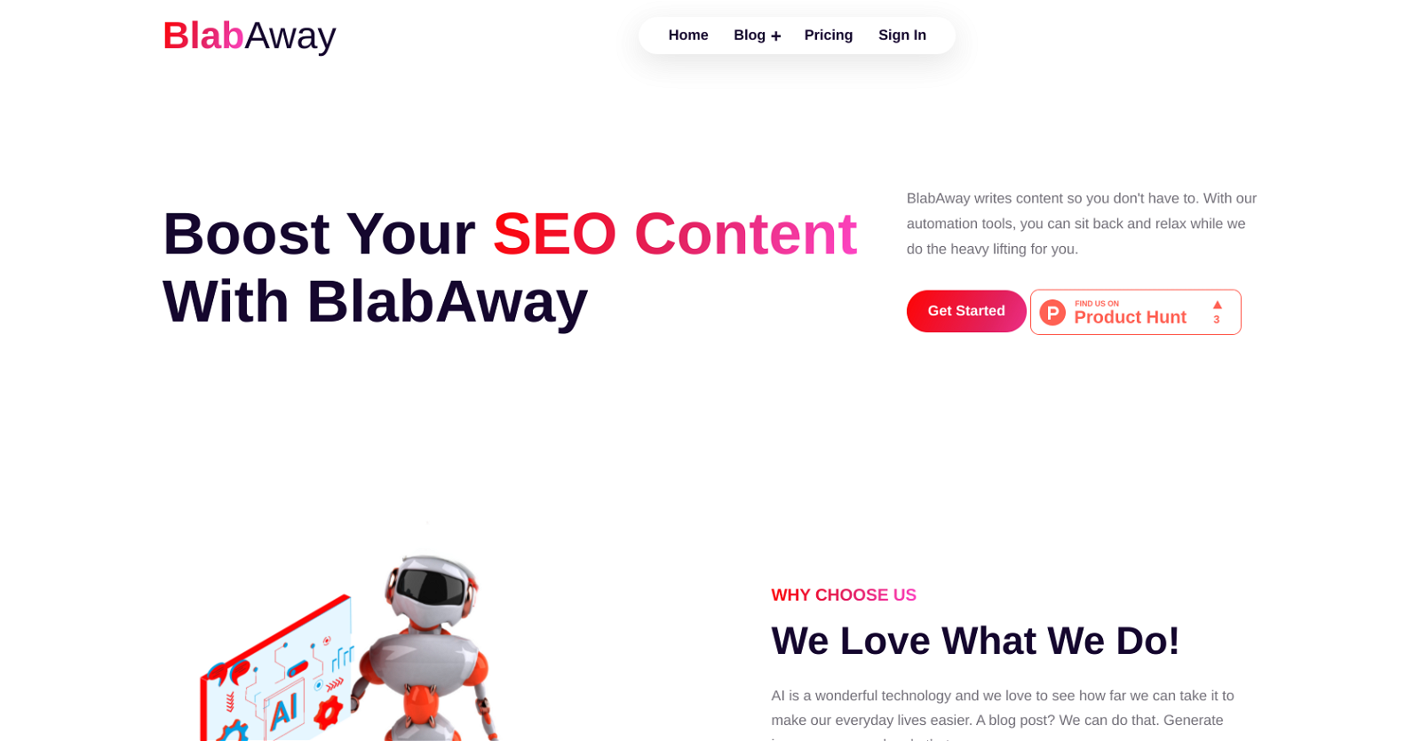 BlabAway website