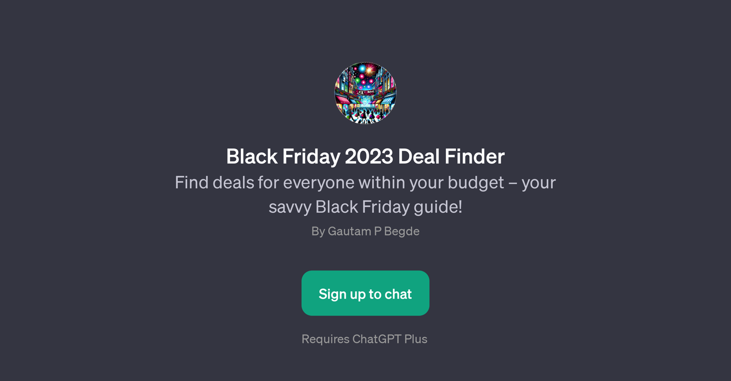 Black Friday 2023 Deal Finder website