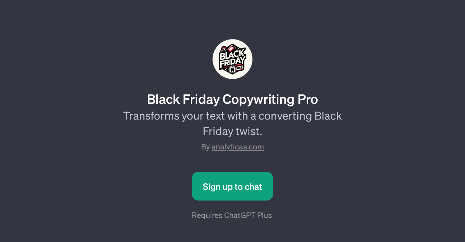 Black Friday Copywriting Pro website