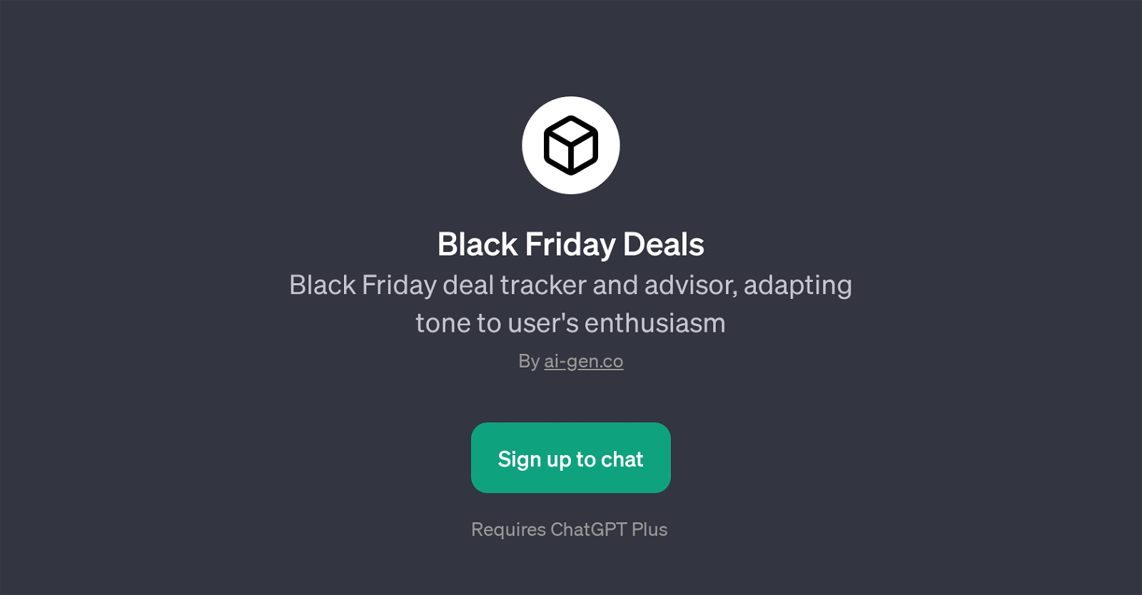 Black Friday Deals GPT website