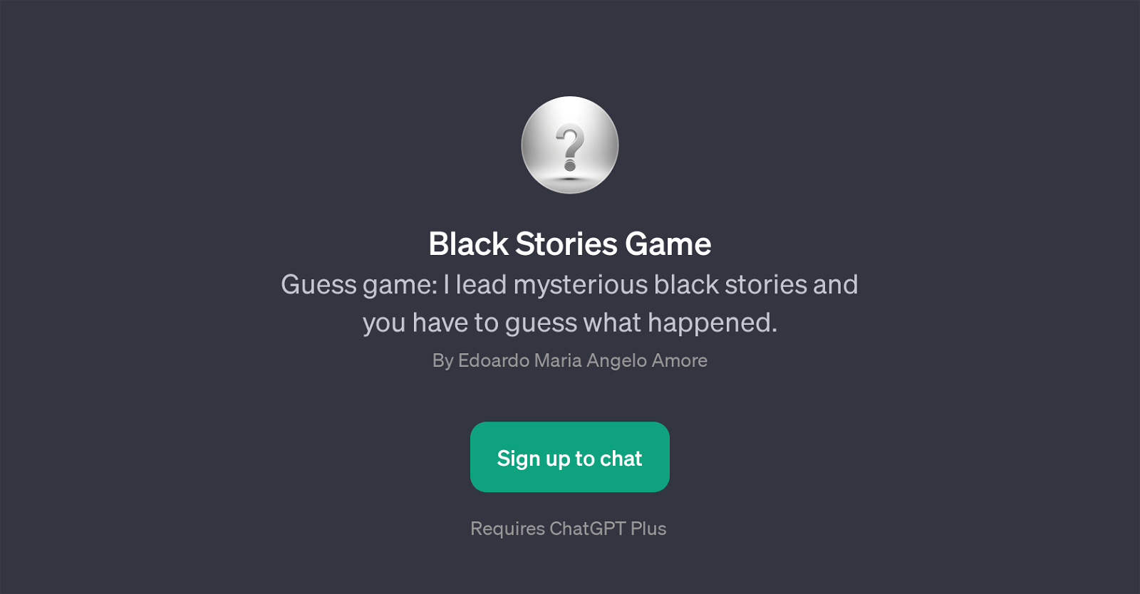 Black Stories Game website
