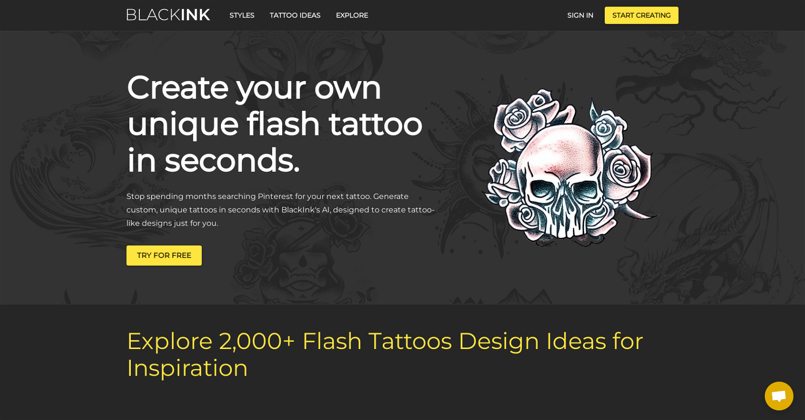 BlackInk AI  Create unique tattoos in seconds