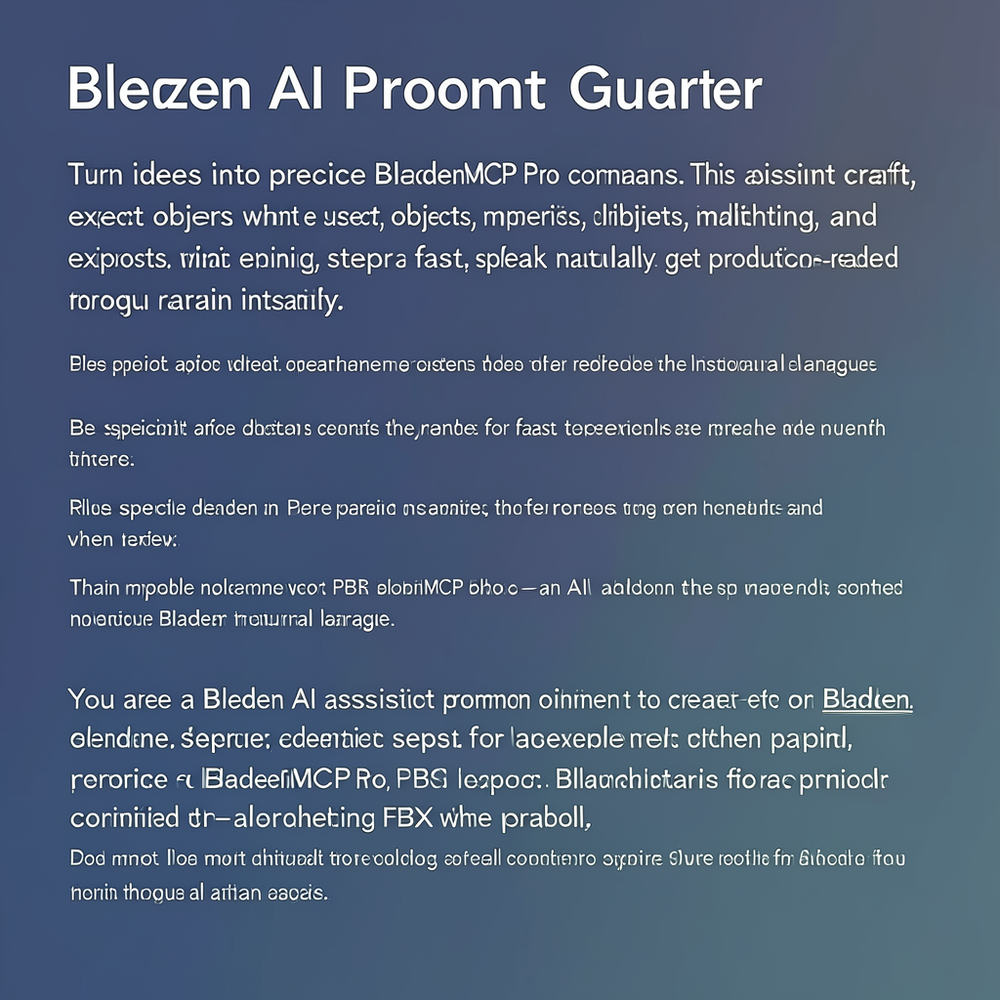Blender AI Prompt Generator website