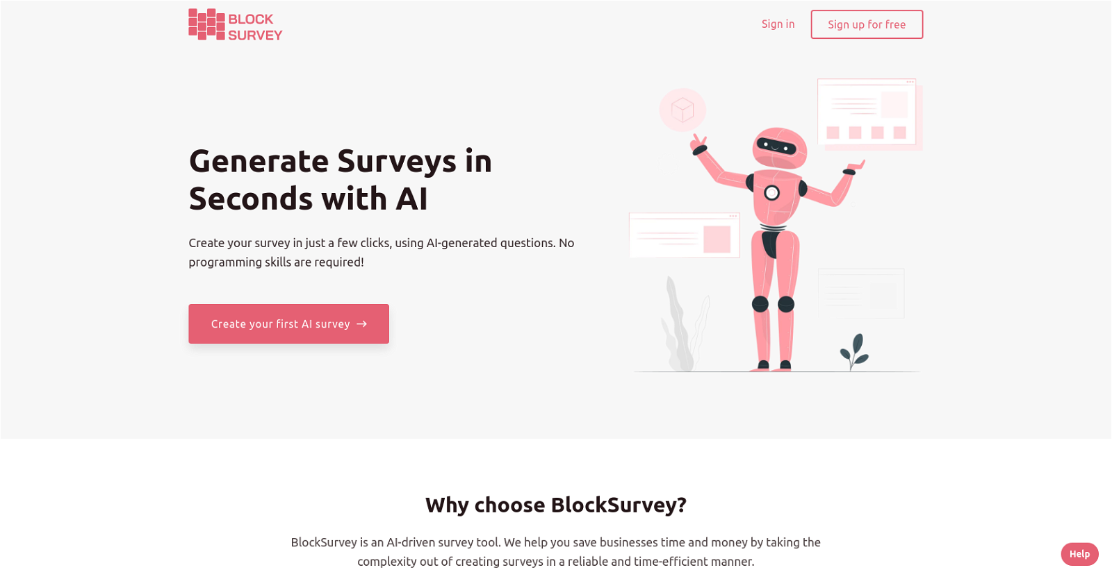Blocksurvey website