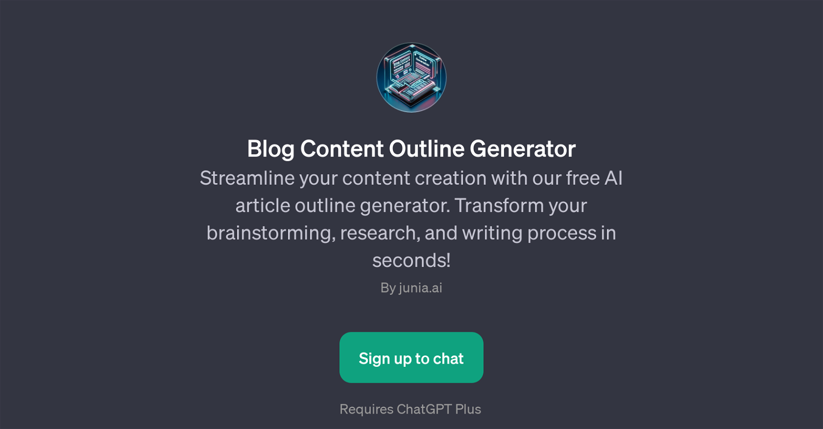 Blog Content Outline Generator website