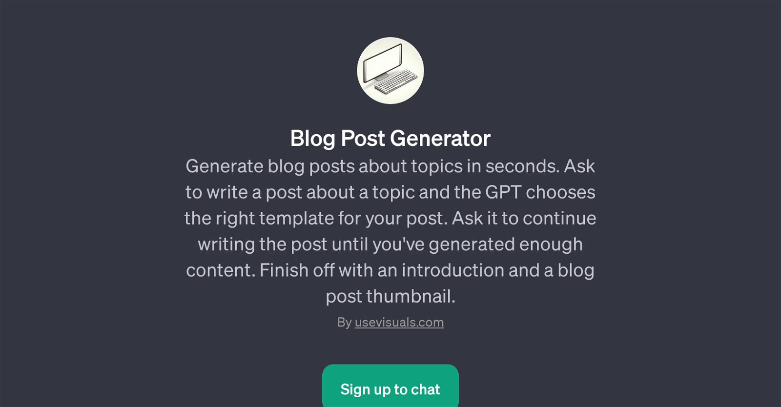 Blog Post Generator website