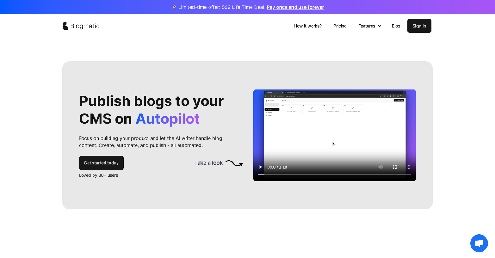 Blogmatic website