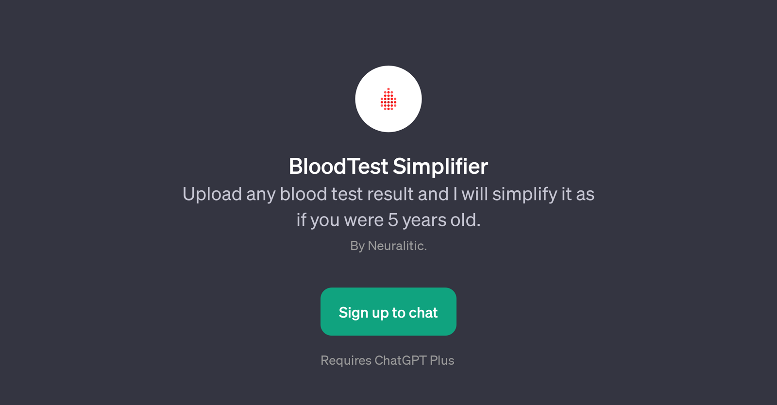 BloodTest Simplifier website