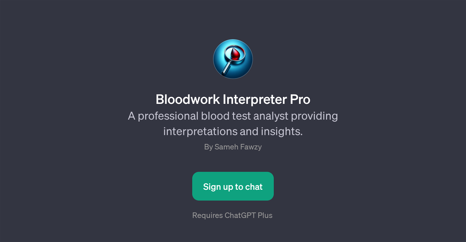 Bloodwork Interpreter Pro website