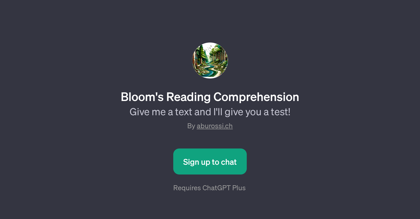 Bloom's Reading Comprehension website