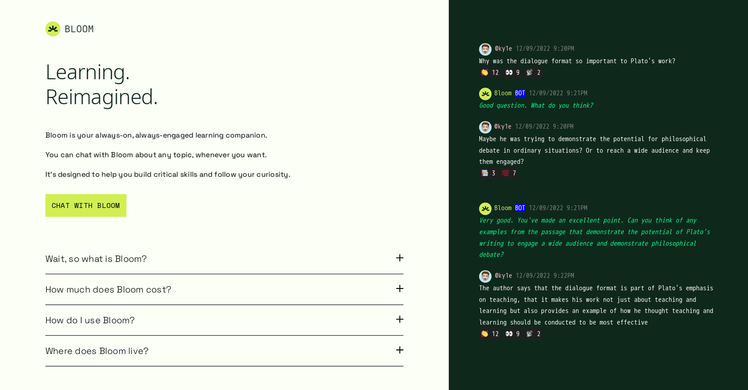 Bloom website