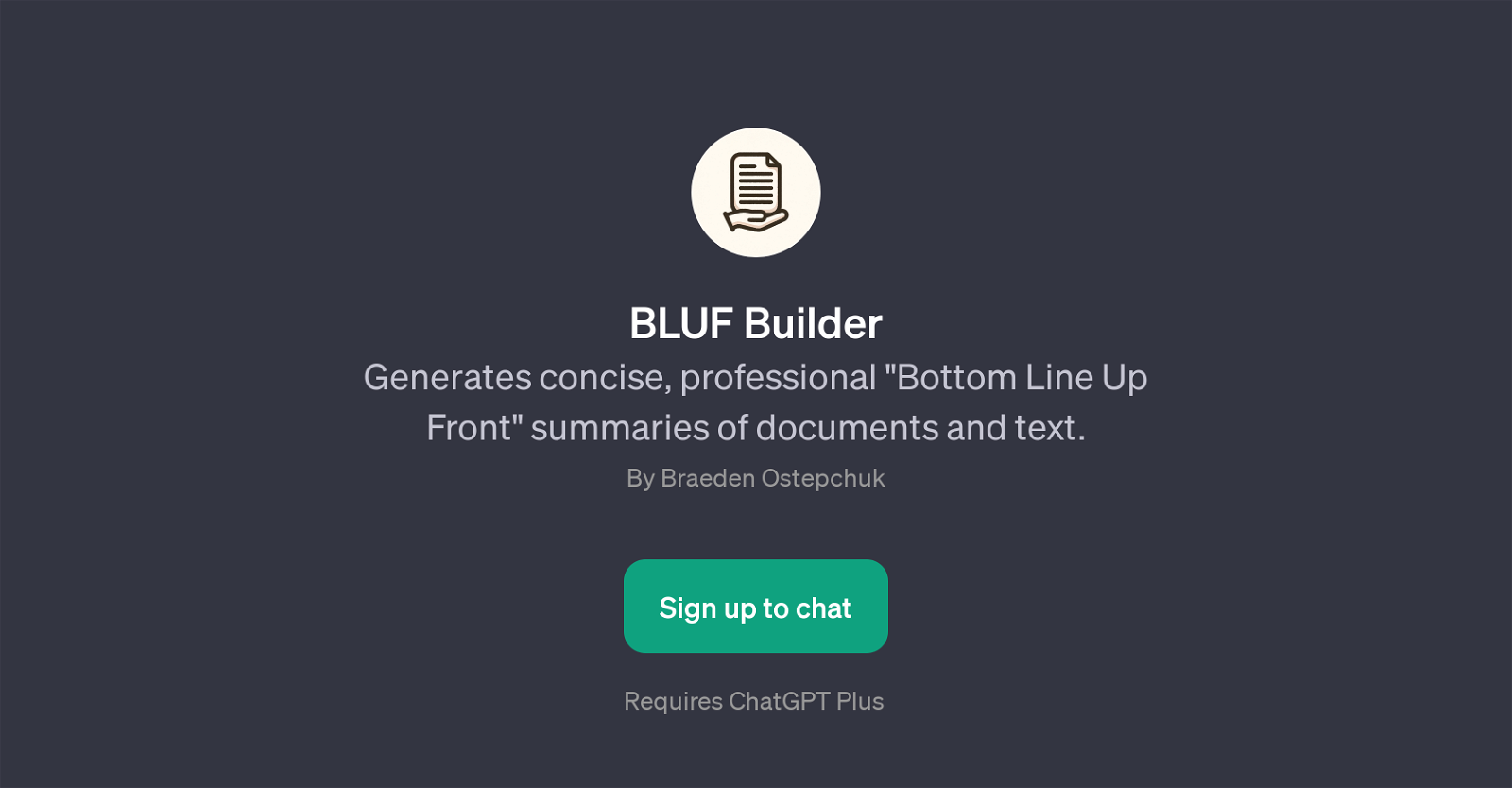 BLUF Builder website