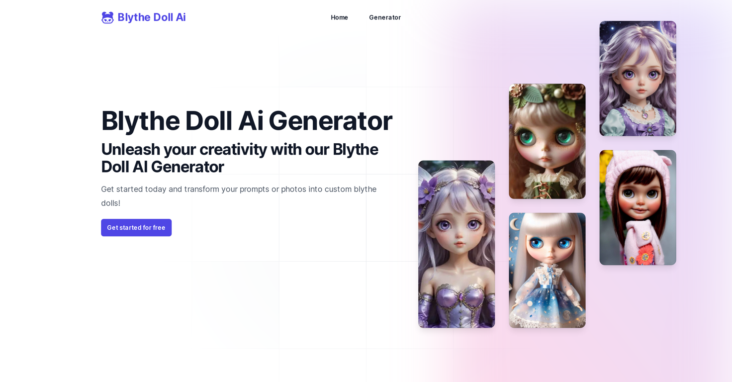 Blythe Doll AI Generator website