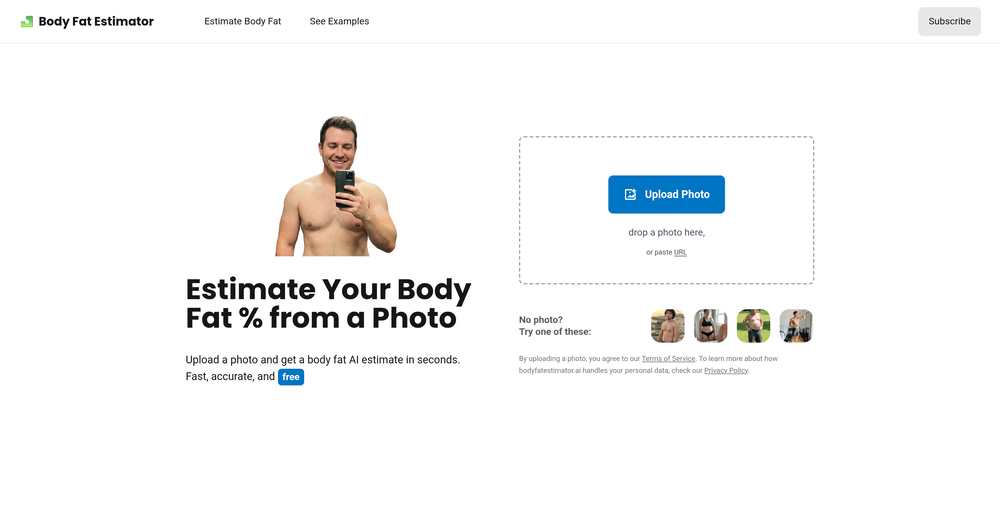 BodyFatEstimator.ai website