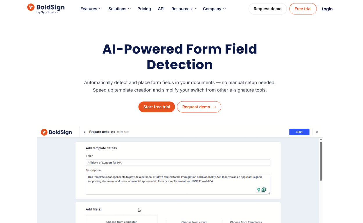 BoldSign website