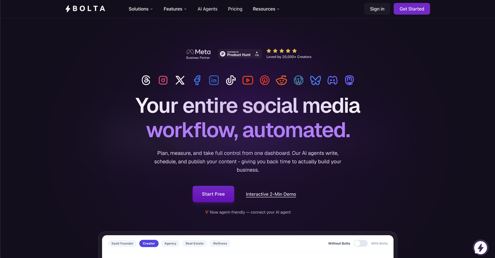 Bolta AI website