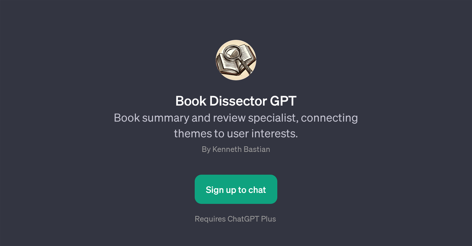 Book Dissector GPT website