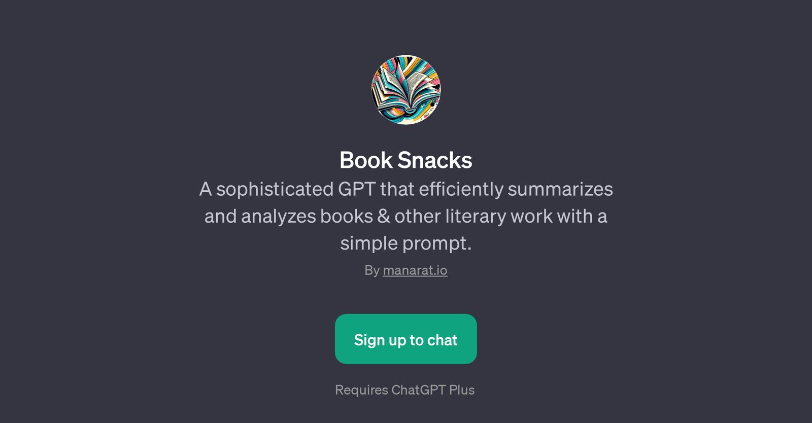 Book Snacks website