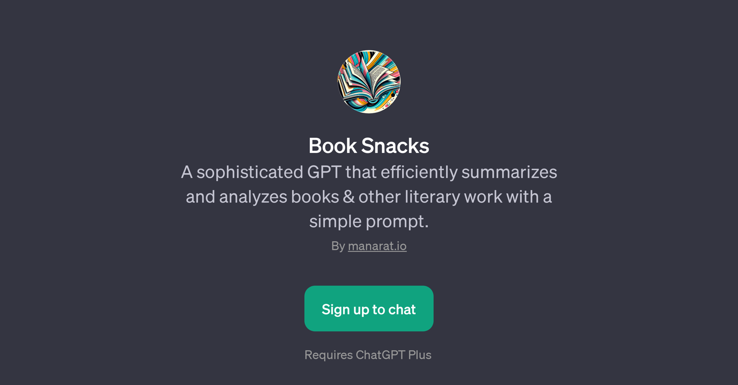Book Snacks website