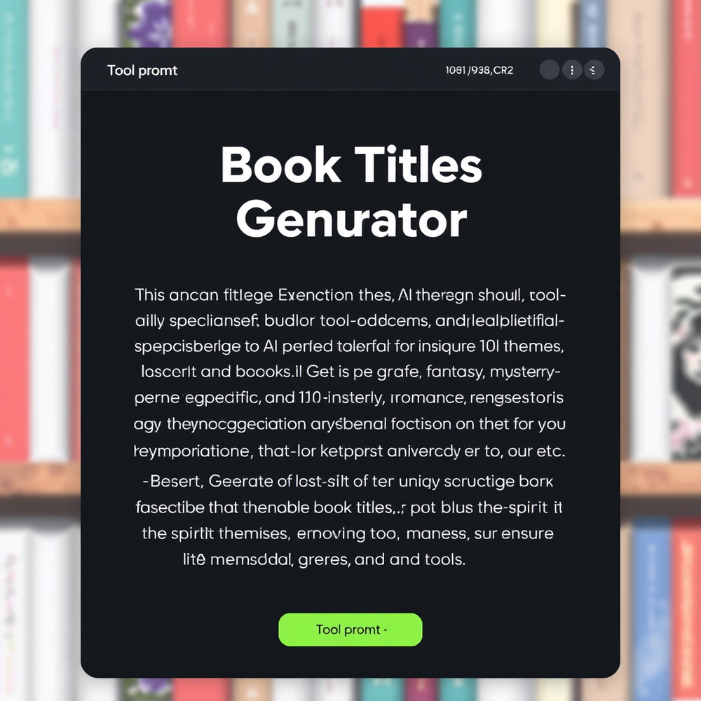 Book titles Generator website