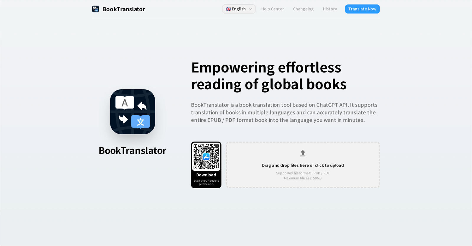 BookTranslator website