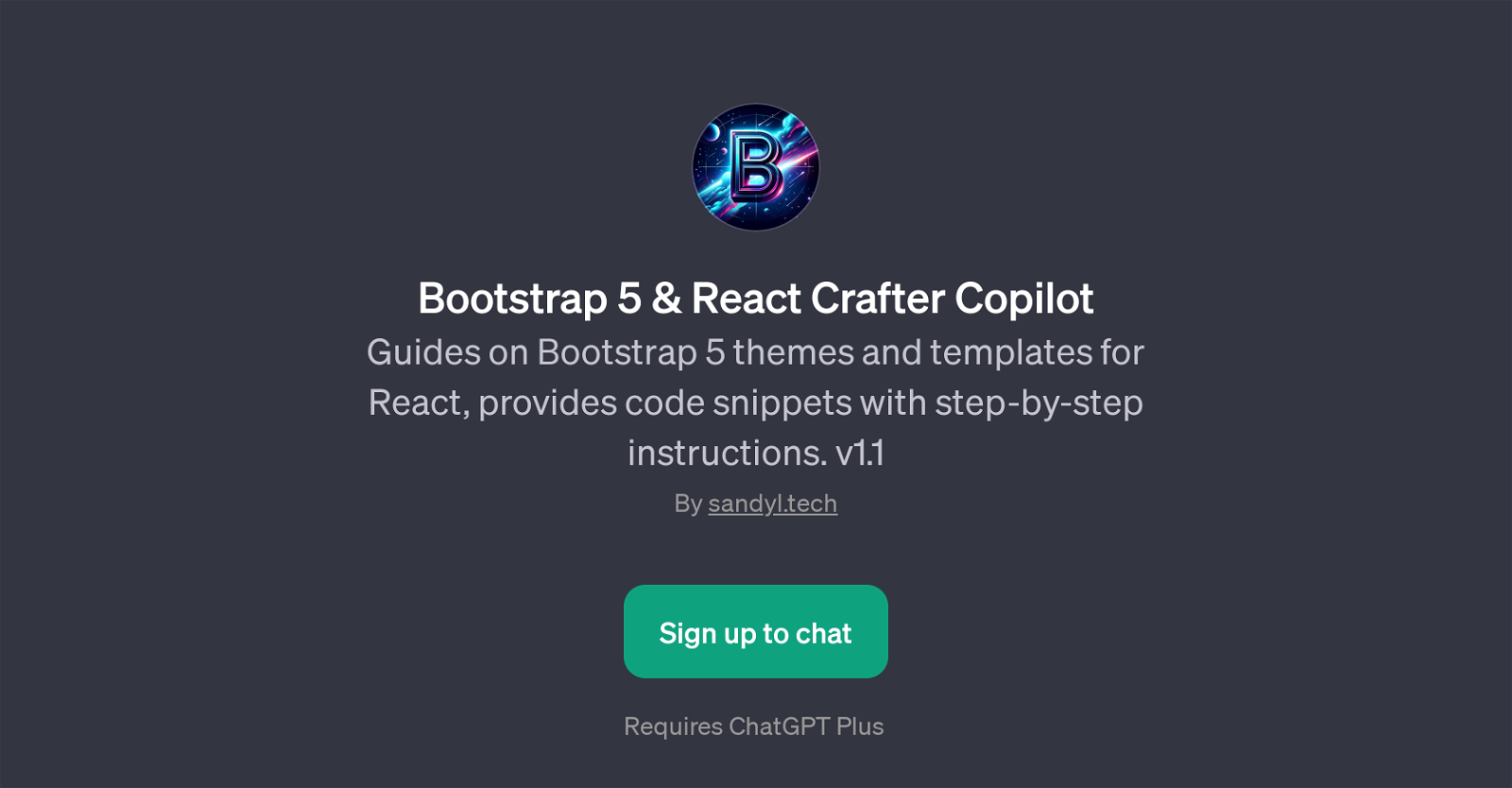 Bootstrap 5 & React Crafter Copilot website