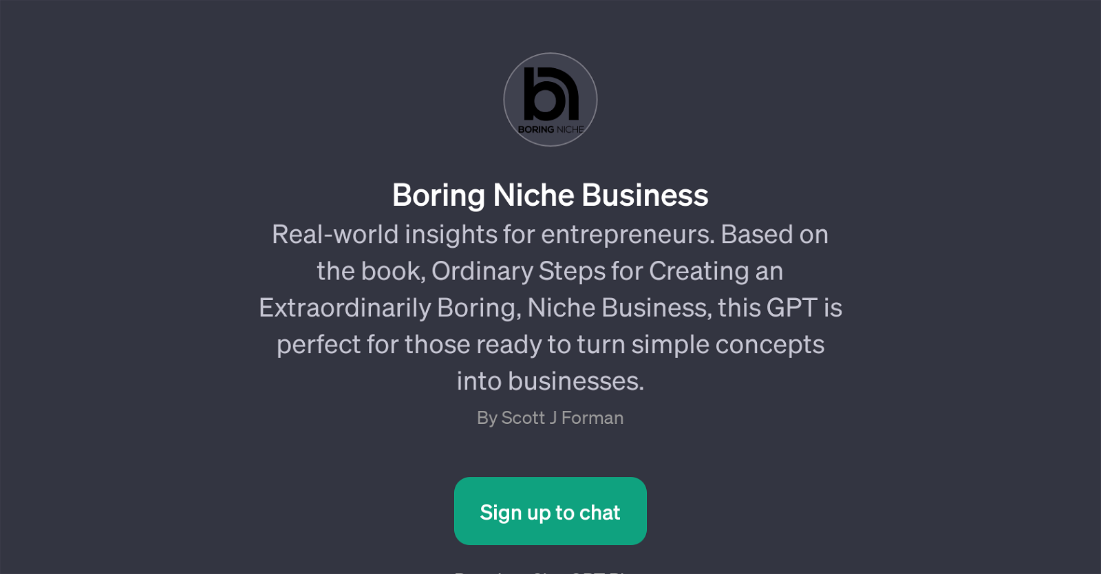 Boring Niche Business website