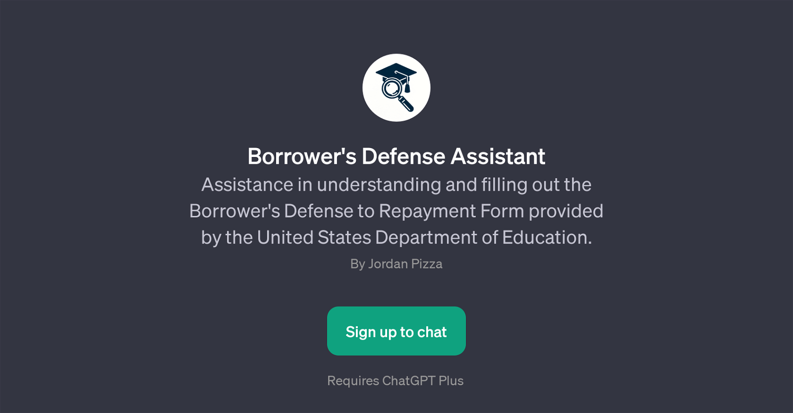 Borrower's Defense Assistant website