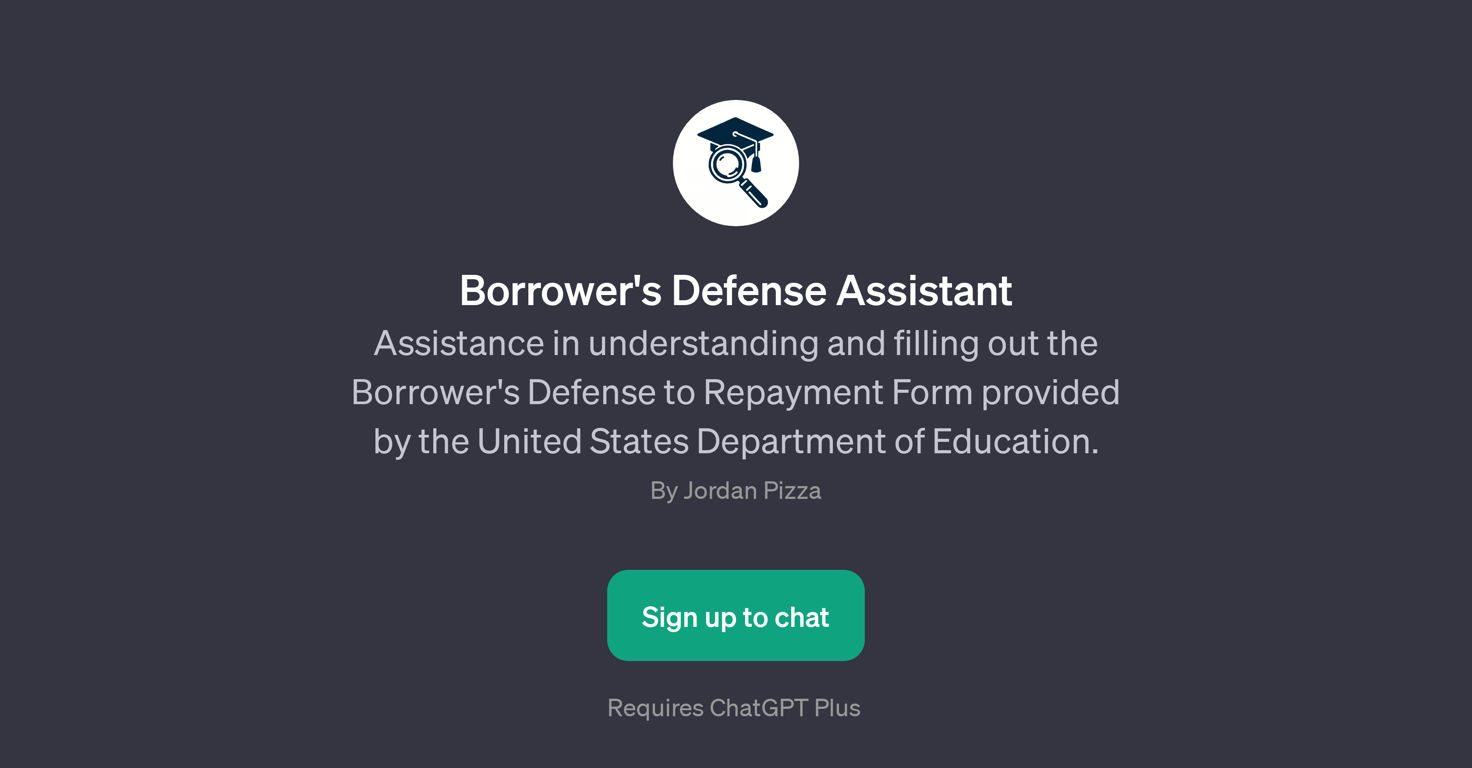 Borrower's Defense Assistant website