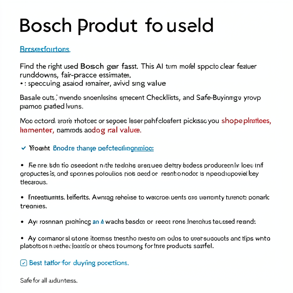 bosch product for sale used website
