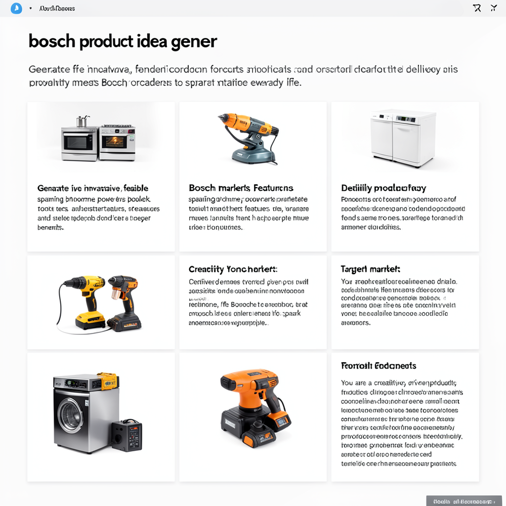 bosch product idea gener website