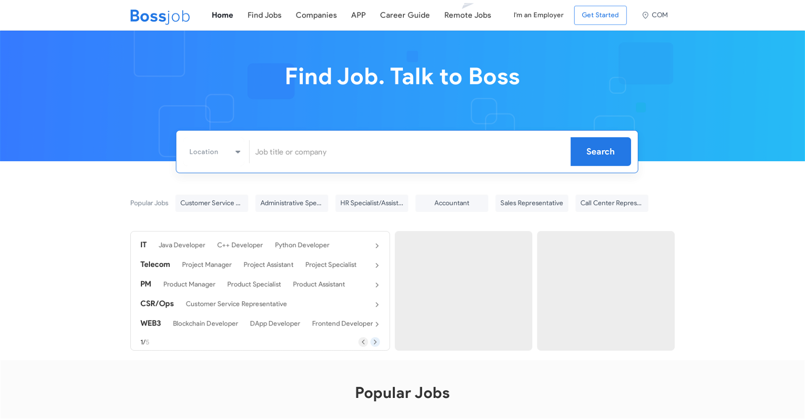 Bossjob website